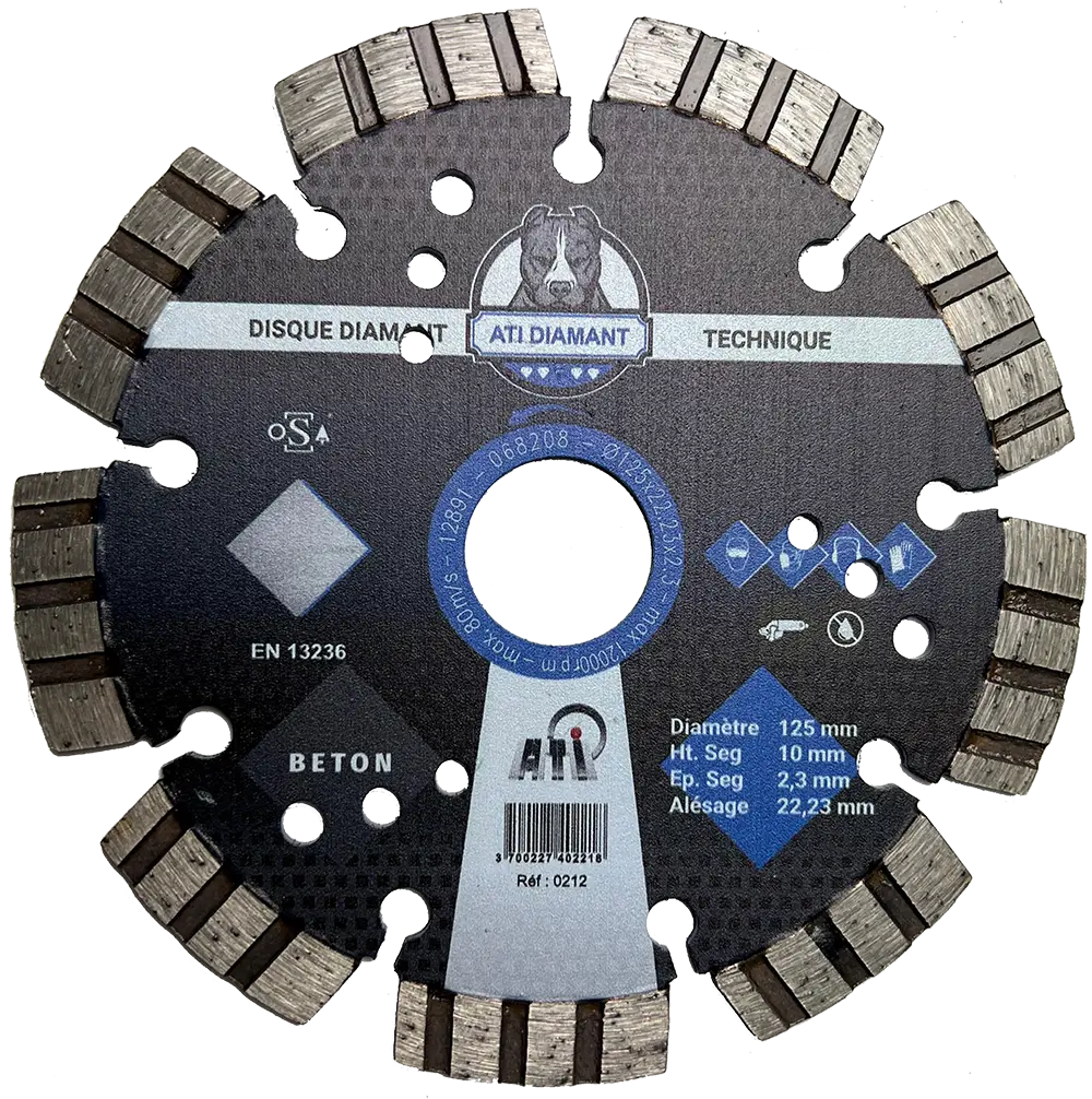 Disque universel béton jante turbo crénelée TECHNIQUE