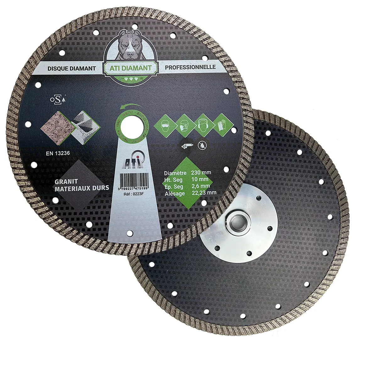 Disque universel jante continue turbo crénelée PROFESSIONNELLE