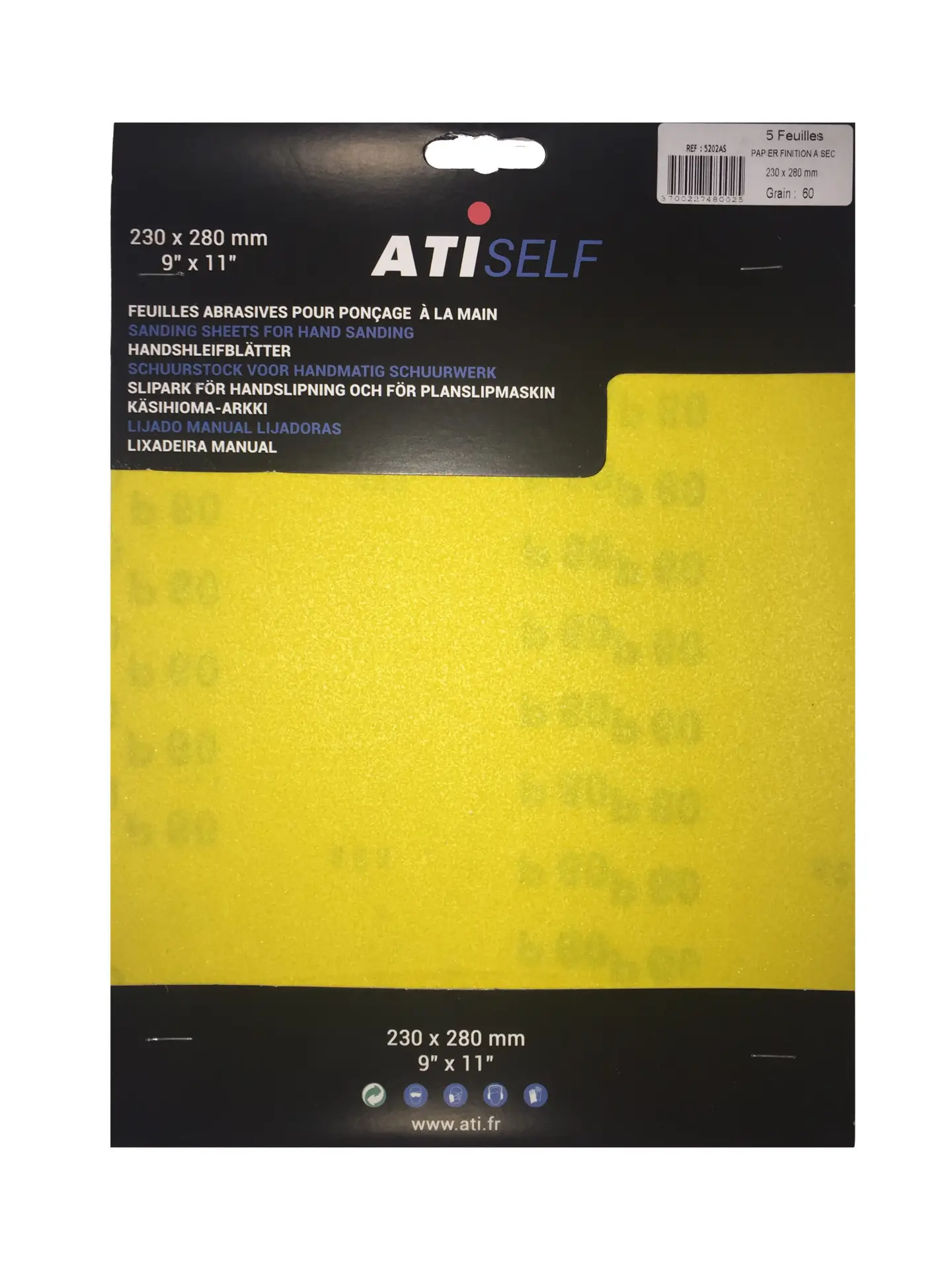 Papier corindon jaune ATISELF